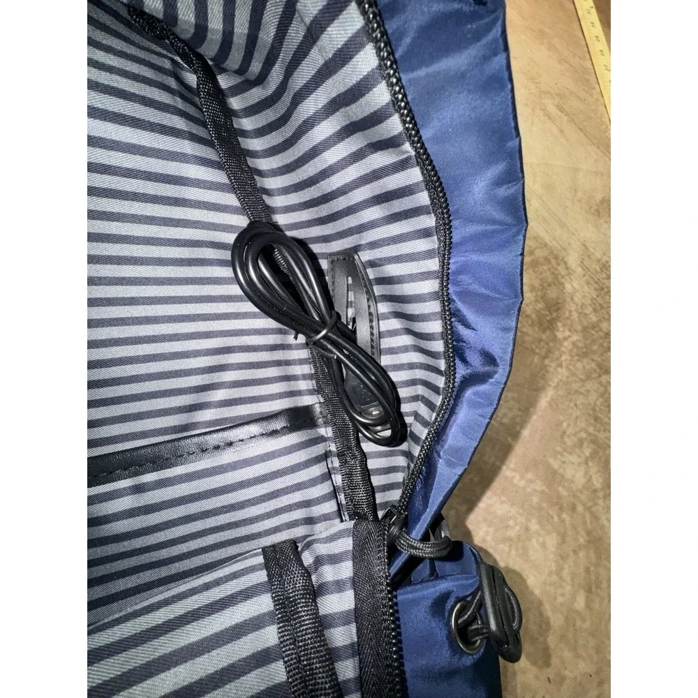 Business Laptop Bag Travel School Backpack Book Bag With Usb Navy Blue NWT